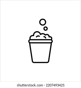 Soapy Water In Bucket Icon Vector Illustration Symbol