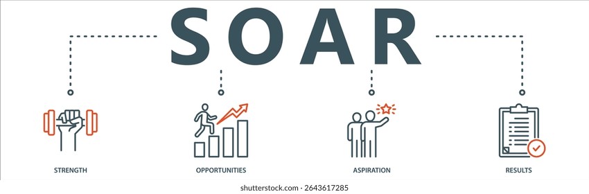 Soar banner web icon vector illustration concept with icon of strength, opportunities, aspiration and results.