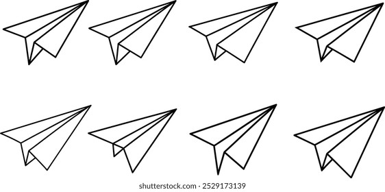 Soar Through Creativity with Stylish Minimalist Paper Plane Vector Illustrations
