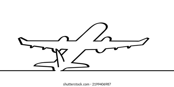 Soaring air plane line path. Take Off airplane, flight route with start point. Vector aircraft sign. Location pointer. Vacation, holliday, ravel. tourism. Route Concept. Landing strip. Runway