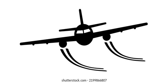 Steigende Fluglinienführung. Start-Flugzeug, Flugroute mit Startpunkt. Vectorflugzeugzeichen. Zeiger auf Position. Nachverfolgen, Urlaub, Urlaub. Navigation mit Reisemotoren. Tourismus. Streckenkonzept.
