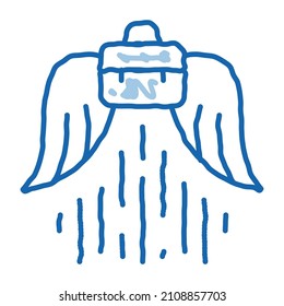 soaring career sketch icon vector. Hand drawn blue doodle line art soaring career sign. isolated symbol illustration