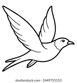 Soaring dove, vector illustration isolated on white background
