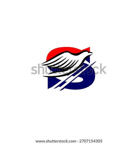 A soaring eagle rising upward and forming a unique letter monogram logo. Ideal for aviation brands, security firms, sports teams, and strong identity designs with dynamic upward motion.