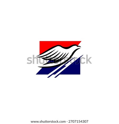 A soaring eagle rising upward and forming a unique letter monogram logo. Ideal for aviation brands, security firms, sports teams, and strong identity designs with dynamic upward motion.