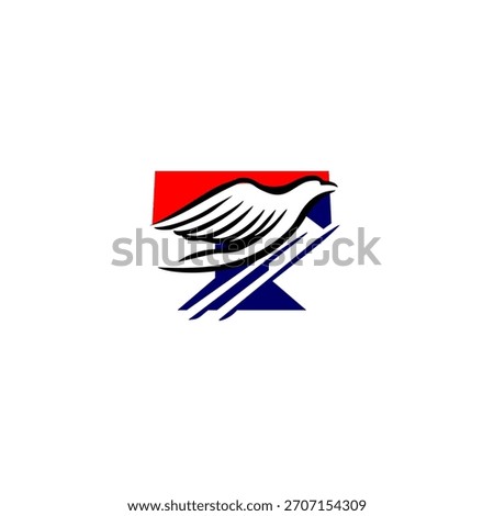 A soaring eagle rising upward and forming a unique letter monogram logo. Ideal for aviation brands, security firms, sports teams, and strong identity designs with dynamic upward motion.