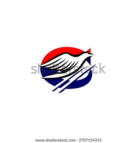 A soaring eagle rising upward and forming a unique letter monogram logo. Ideal for aviation brands, security firms, sports teams, and strong identity designs with dynamic upward motion.