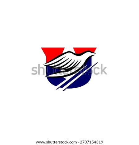 A soaring eagle rising upward and forming a unique letter monogram logo. Ideal for aviation brands, security firms, sports teams, and strong identity designs with dynamic upward motion.