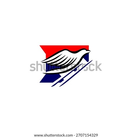 A soaring eagle rising upward and forming a unique letter monogram logo. Ideal for aviation brands, security firms, sports teams, and strong identity designs with dynamic upward motion.