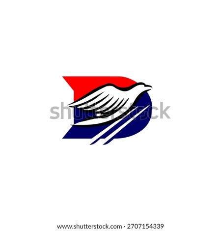 A soaring eagle rising upward and forming a unique letter monogram logo. Ideal for aviation brands, security firms, sports teams, and strong identity designs with dynamic upward motion.