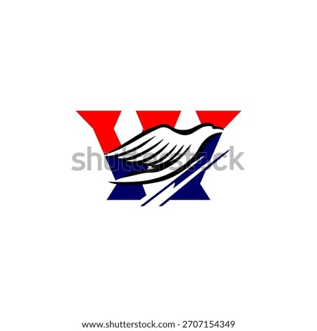 A soaring eagle rising upward and forming a unique letter monogram logo. Ideal for aviation brands, security firms, sports teams, and strong identity designs with dynamic upward motion.