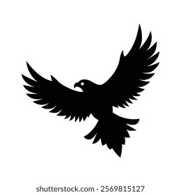 Soaring eagle silhouette vector clip art icon