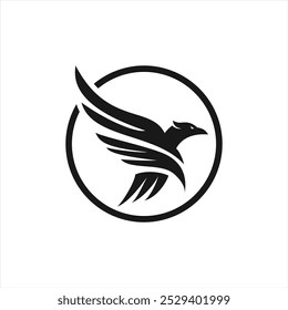 Soaring Falcon in Circle Logo