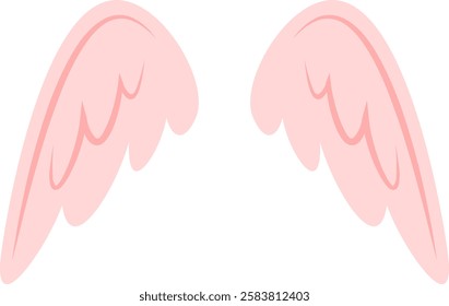 Soaring light pink angel wings gracefully hover against a pure white backdrop, creating an enchanting atmosphere of purity, freedom, and divine beauty