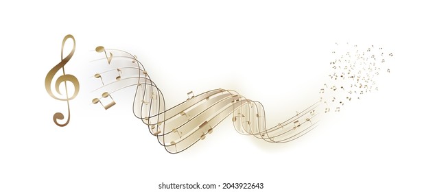 Hört auf musikalische Noten auf dem Flur. Vektorgrafik