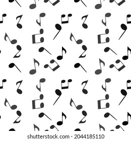 Soaring musical notes. seamless pattern Vector Illustration