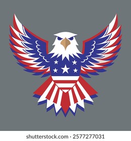 Soaring Patriot- Eagle Shaped with the Flag illustrative artwork