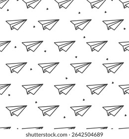 Soaring Whimsical Paper Planes Seamless Pattern can be use for background, apparel, and template design