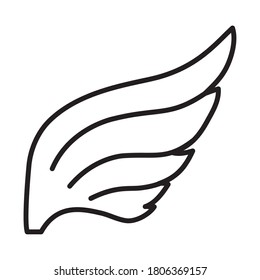 soaring wing icon over white background, line style, vector illustration