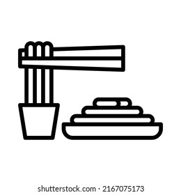 Soba Icon. Line Art Style Design Isolated On White Background