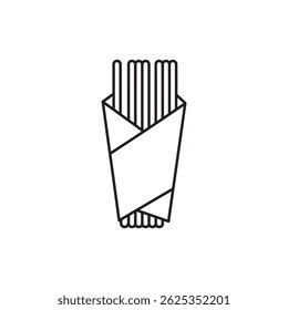 Soba Noodle Bundle in Paper Wrap Icon for Japanese Cuisine