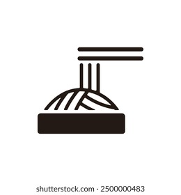 Soba noodle icon. Flat silhouette version.