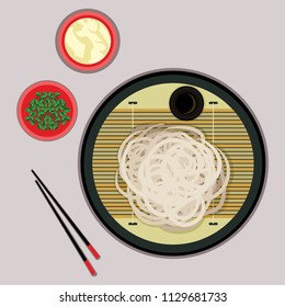 Soba noodle vector illustration