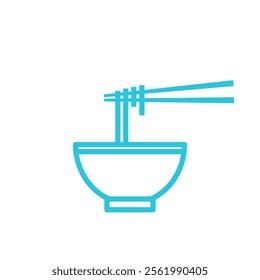 Soba Noodles icon, Buckwheat Gluten-Free Perfection. Isolated on white background. Blue icon set.