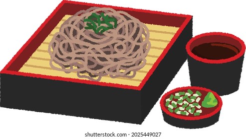 Soba are thin noodles made from buckwheat flour or buckwheat and wheat flours. Soba noodles are served either chilled with a dipping sauce, or in hot broth as a noodle soup.