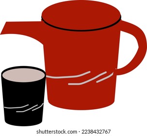 Sobayu container and soba cup