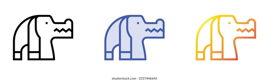 sobek icon. Linear, Blue Fill and Gradient Style Design Isolated On White Background