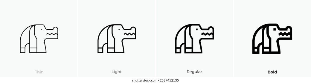 sobek icon. Thin, Light Regular And Bold style design isolated on white background