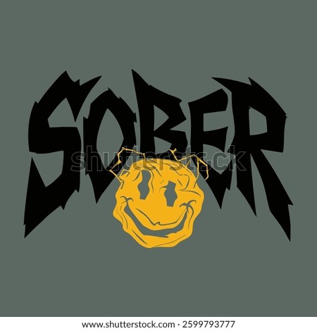 Sober art abstract with emoji