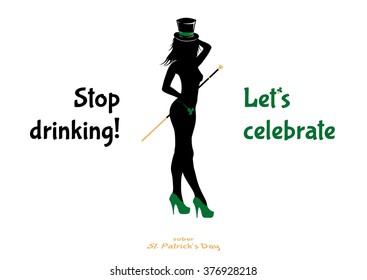 Sober St. Patrick's day - propaganda banner, poster, vector illustration