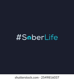 Soberlife human icon modern typography logo design illustration.