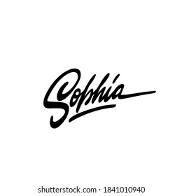 Sobhia name text word hand written for logo typography design template. Can be used for a business logotype