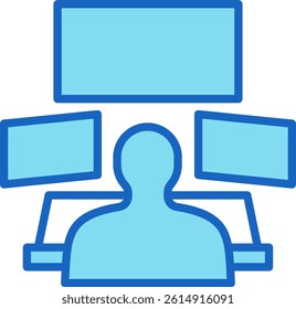 Soc Icon Blue Vector Illustration