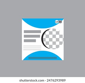 socail post design with blue and light white colour