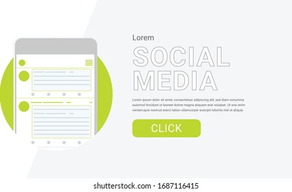Socailmedia app interface mobile phone. Subscribe . Socailmedia mobile mock up . Vector illustration.concept vector illustration. data statistic vector illustration flat style design