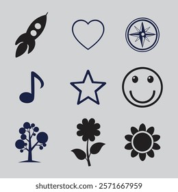 socal midea icon and flower tree icon