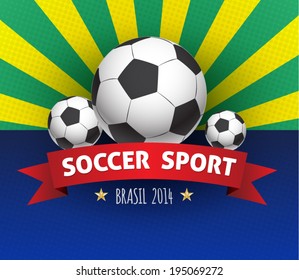 Soccer 2014 vector poster. Can use for sport festival. World Football Championship.