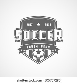 Soccer 2017 2018 Emblem Flat Icon On White Background