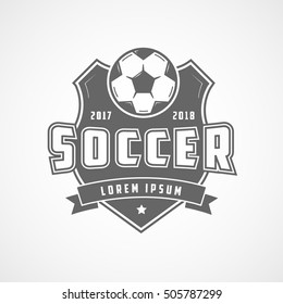 Soccer 2017 2018 Emblem Flat Icon On White Background