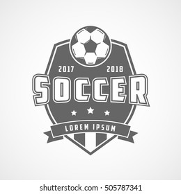 Soccer 2017 2018 Emblem Flat Icon On White Background