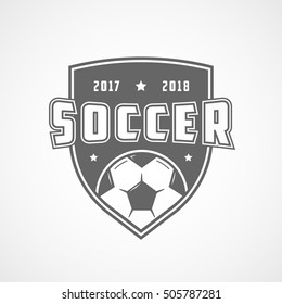 Soccer 2017 2018 Football Emblem Flat Icon On White Background