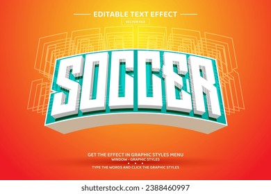 Soccer 3D editable text effect template