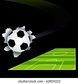 Soccer abstract background  with field in perspective. Vector illustration.