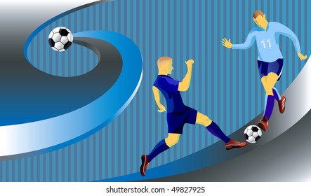 Soccer  abstract background with players. Vector illustration.