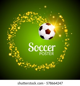 Soccer abstract background poster. Vector football illustration design. Sport soccer ball banner template