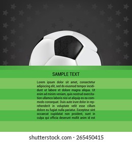 Soccer abstract background with realistic ball. Vector illustration